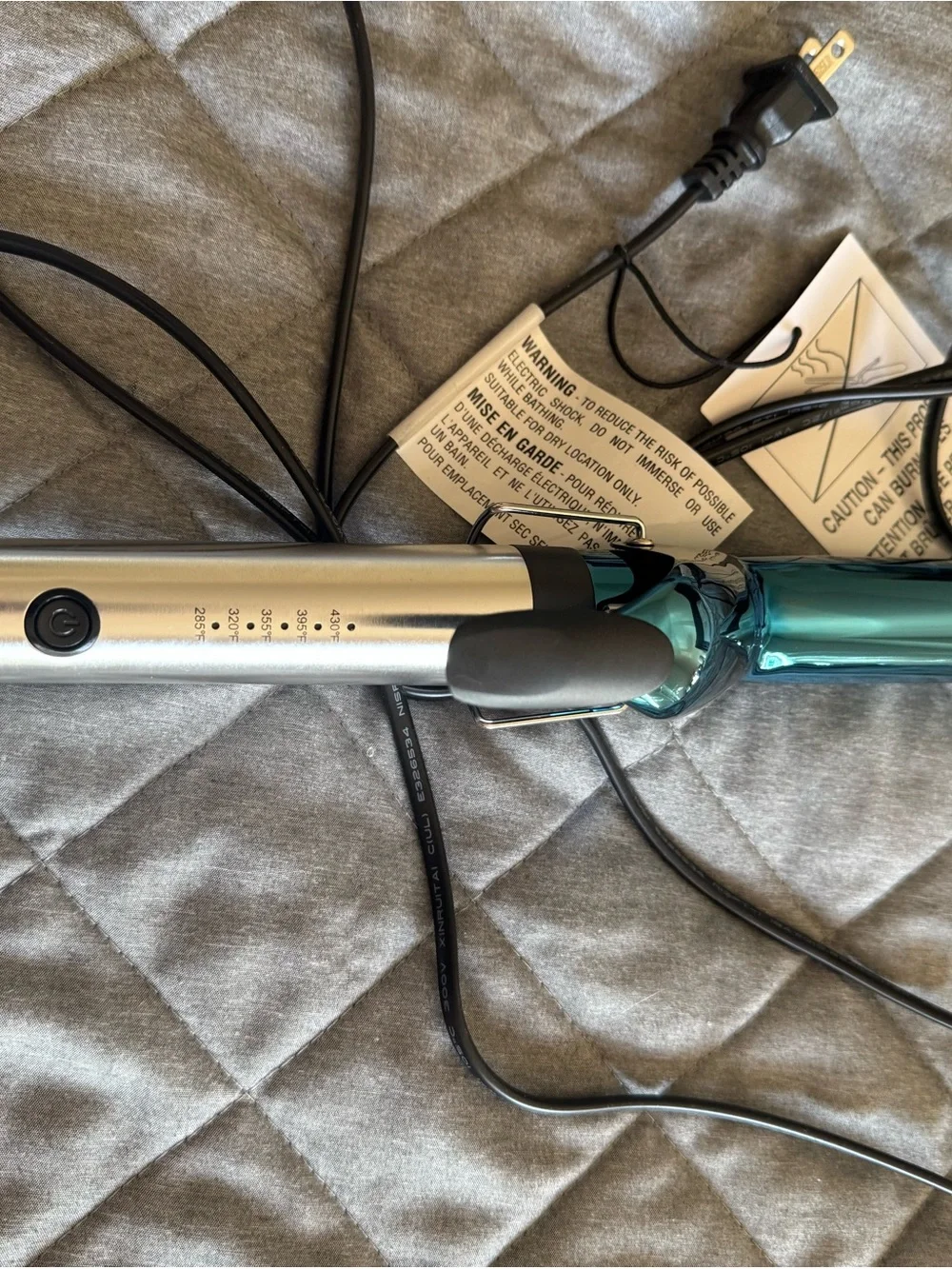 Nano Titanium XL Spring Curling Iron - Blue and Silver